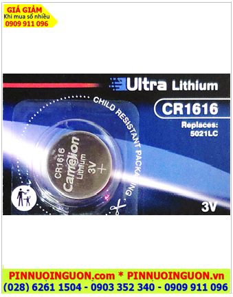 Camelion CR1616, Pin 3v Camelion CR1616 Ultra Lithium (16mm x 1.6mm) chính hãng